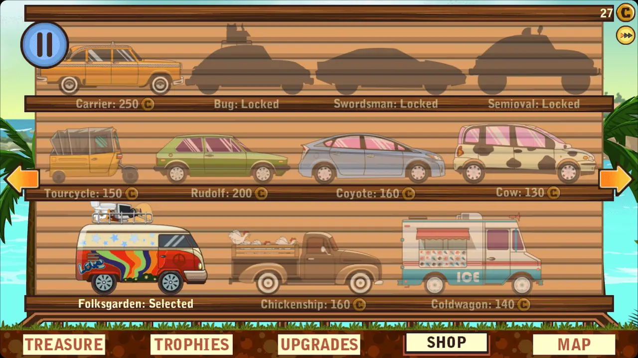 Adventure Drivers car selection