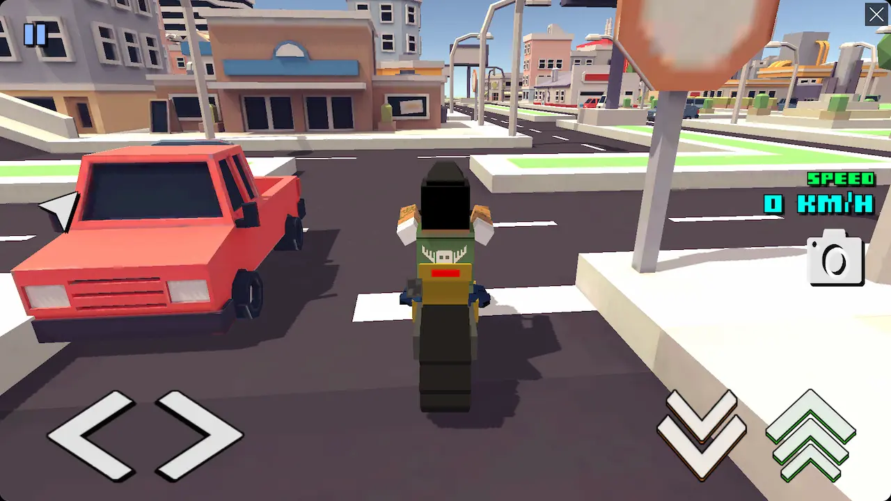 Blocky Rider highway traffic race