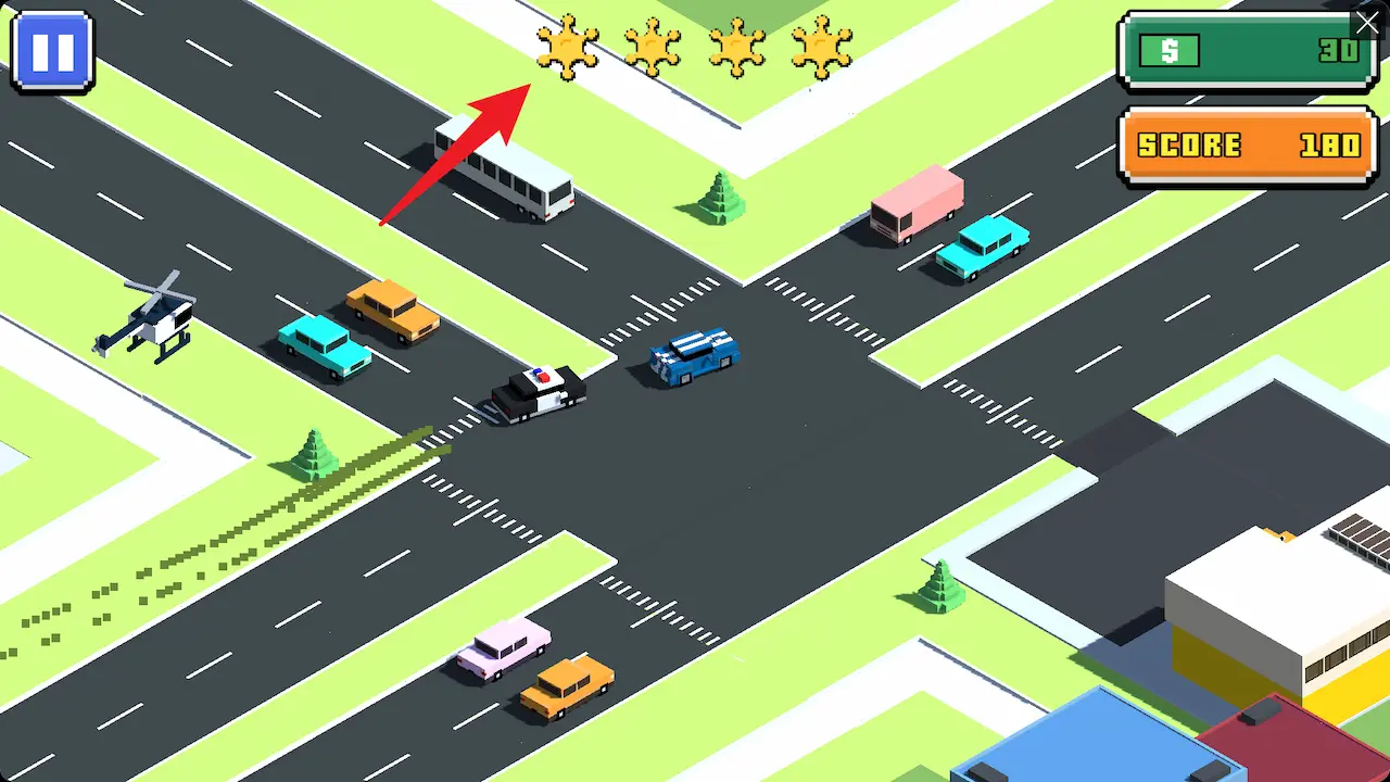 Escape Road wanted level mechanic