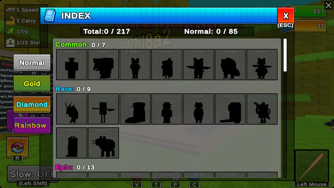 Escape Tsunami Brainrots rarity system