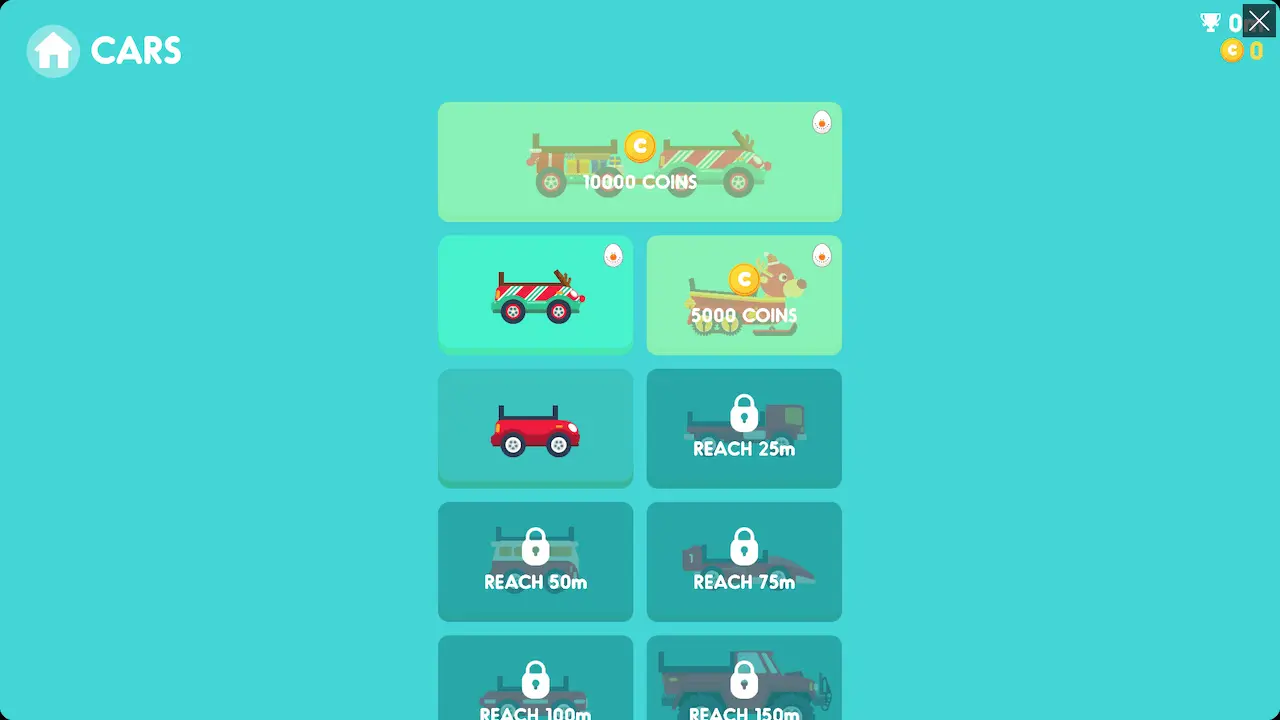 Hill Climb Race Egg vehicle selection