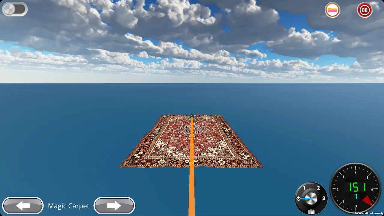 Magic Carpet in Acceleration City — top speed 151 km/h