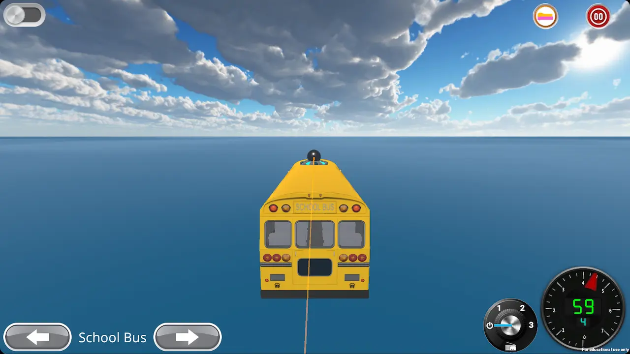 School Bus in Acceleration City — top speed 59 km/h