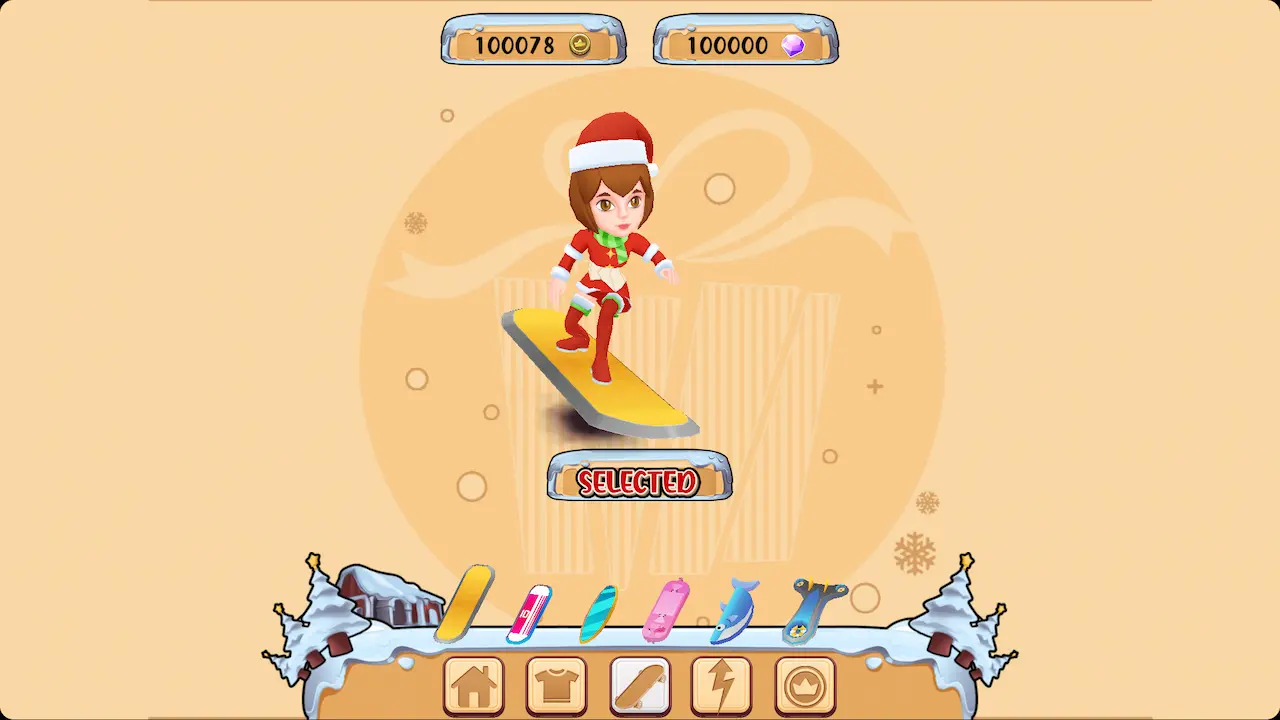 Subway Santa characters and power-ups