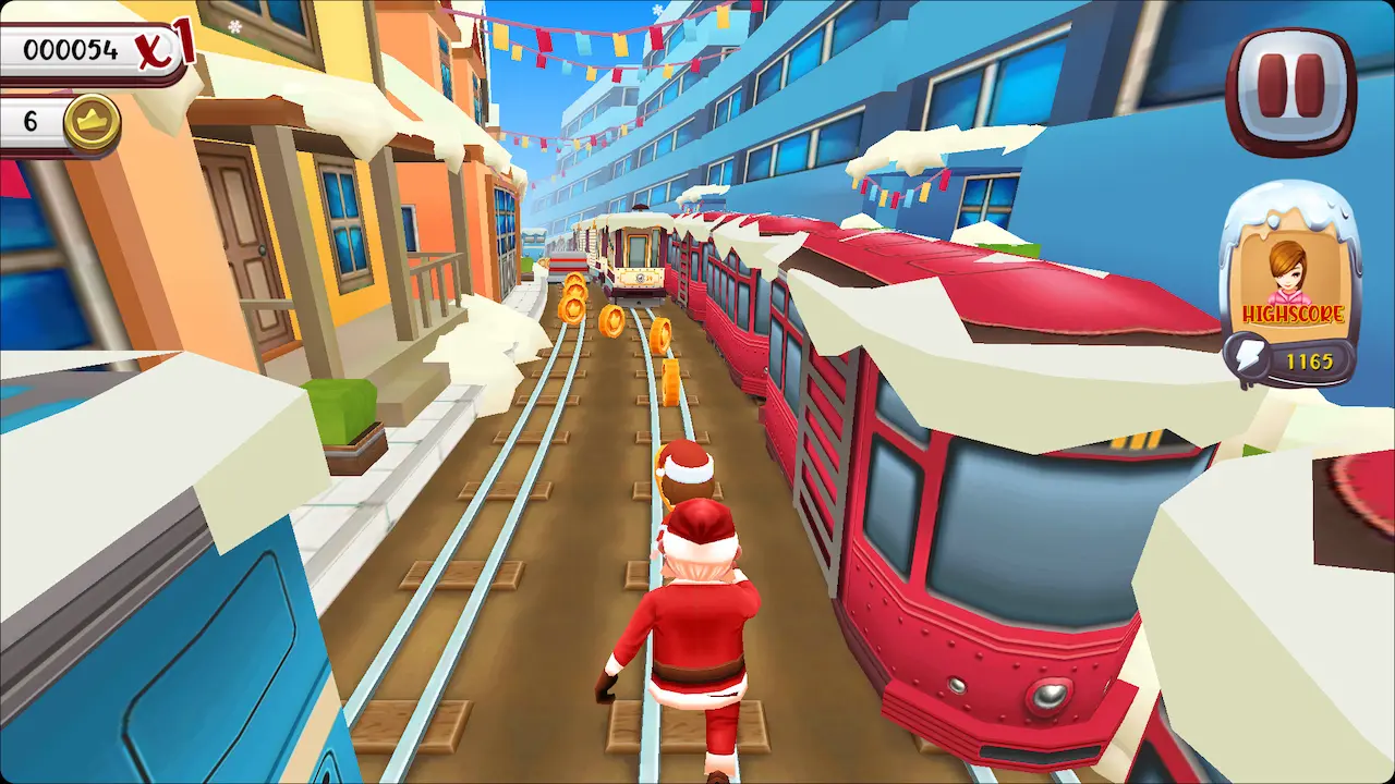 Subway Santa Christmas track chase